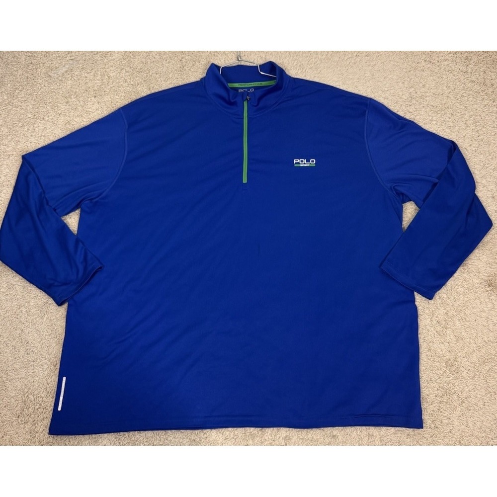 Polo Sport Ralph Lauren Performance Long Sleeve 1/4 Zip Men's 3XB Royal Blue